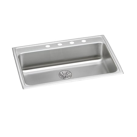 Elkay Lustertone Stainless Steel 31 X 22 X 6-1/2 Single Bowl Top Mount Ada Sink With Perfect Drain LRAD312265PDMR2